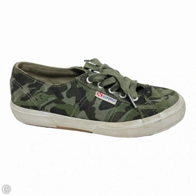 Shoes Sneakers By Superga In Green & White, Size: 6 Temperature Regulating Fabric