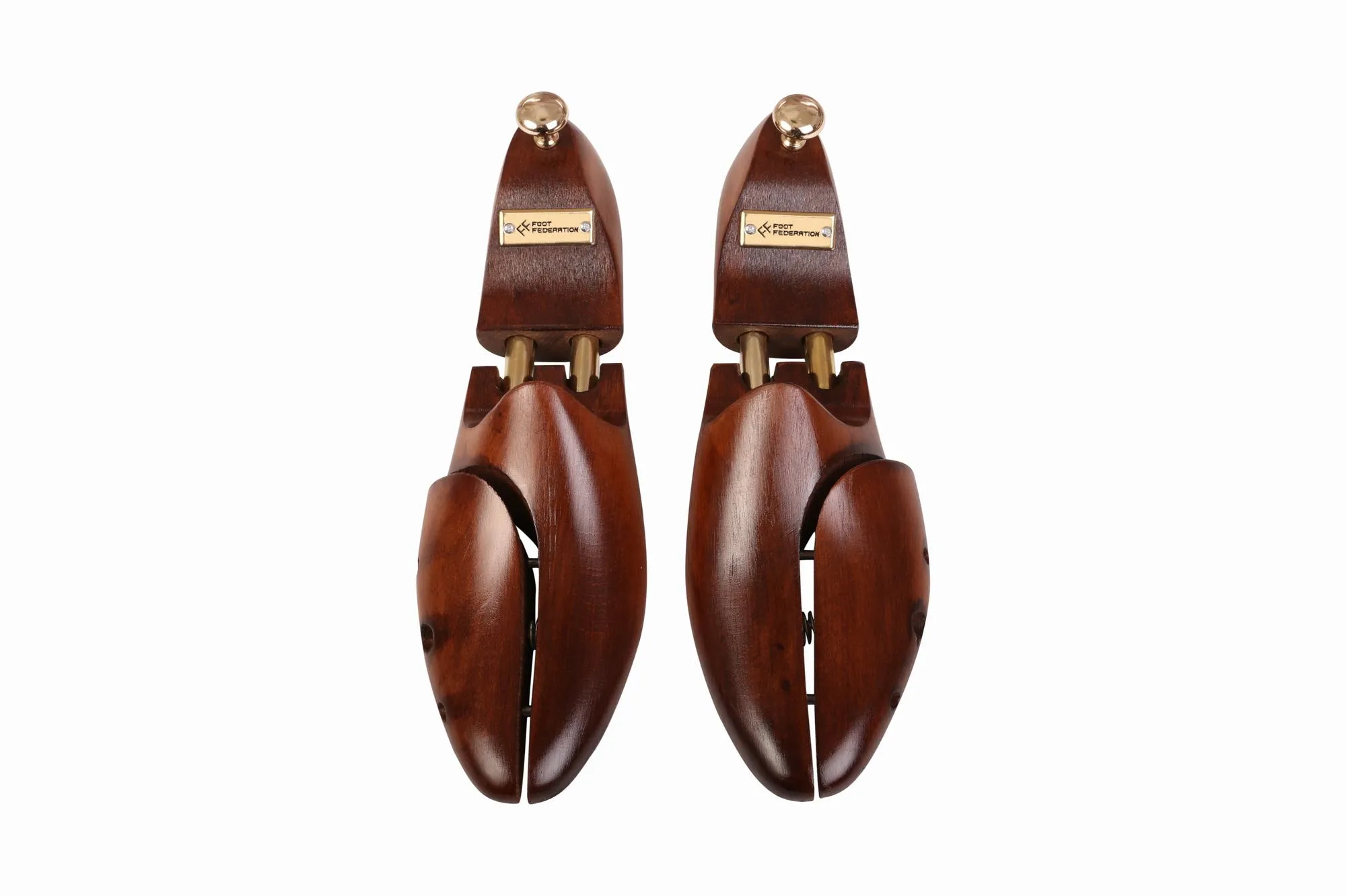 FOOT FEDERATION ADJUSTABLE MEN'S WOODEN SHOE TREE BEECHWOOD BROWN