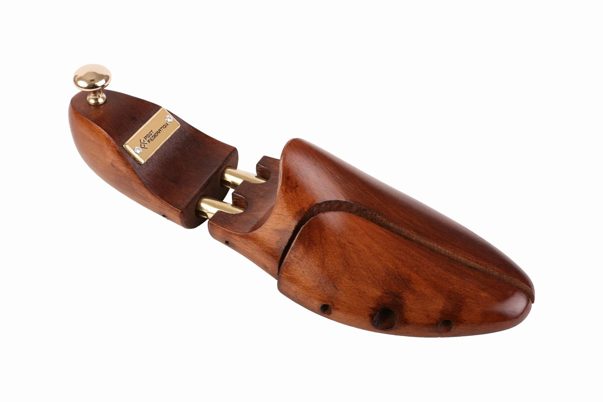 FOOT FEDERATION ADJUSTABLE MEN'S WOODEN SHOE TREE BEECHWOOD BROWN