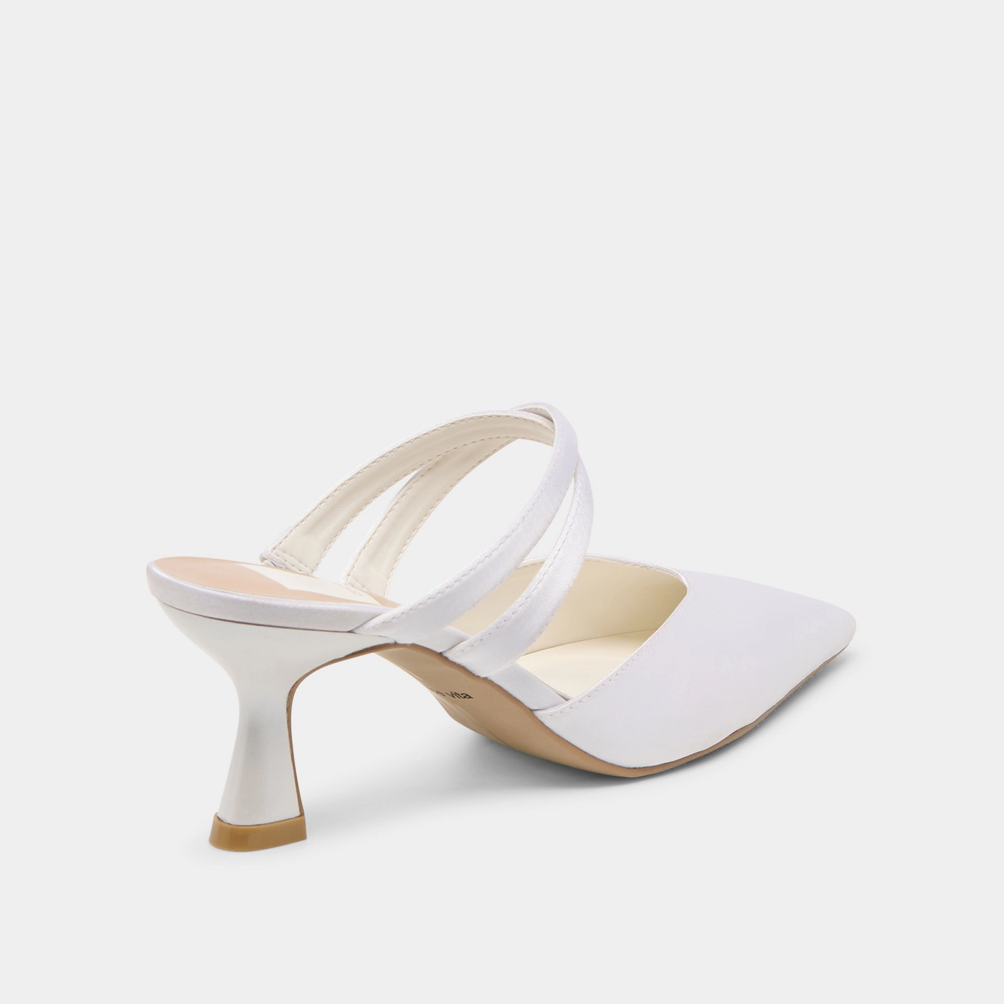 LINORE HEELS TRUE WHITE SATIN Home Office Wear On The Go Look