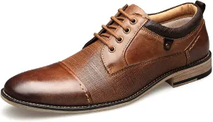 Formal Men's Dress Leather Shoes for Men Casual Slip On Moccasins Leather Lightweight Driving Shoes Business Shoes,Brown,US11