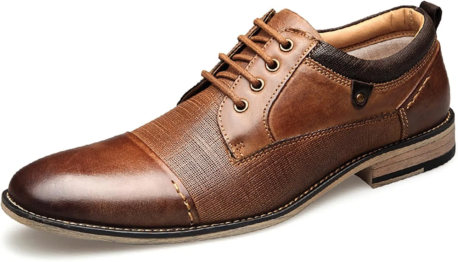 Formal Men's Dress Leather Shoes for Men Casual Slip On Moccasins Leather Lightweight Driving Shoes Business Shoes,Brown,US11