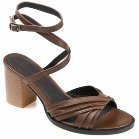 Dressy Style FREEDA STRAPPY HEELED SANDALS IN LEATHER