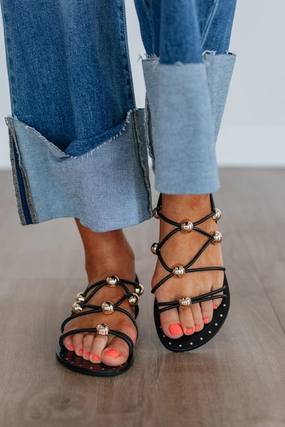 Fresh New Attitude Sandals - Black Breathable mesh upper Durable Rubber Outsole