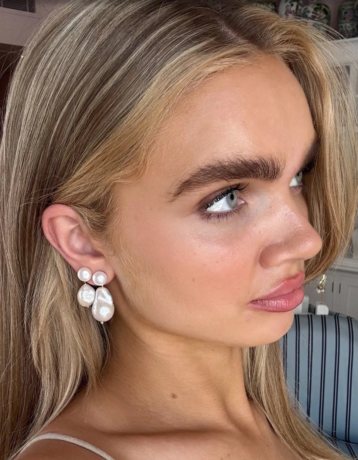 Freshwater  Baroque Pearl Drop Earrings: The Sasha