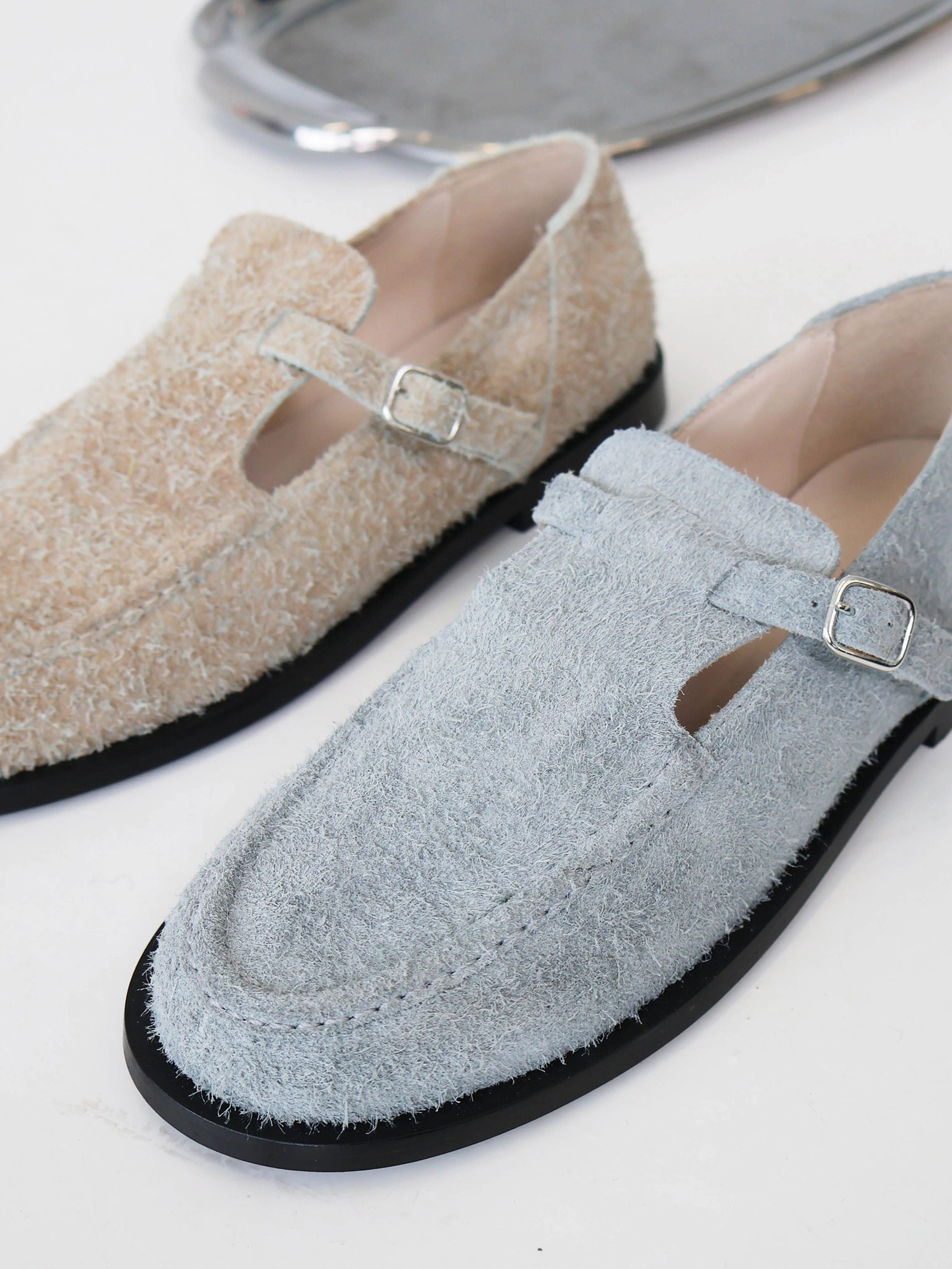 Zafra Grey Flat Supportive Comfort Shoes Casual Elegance