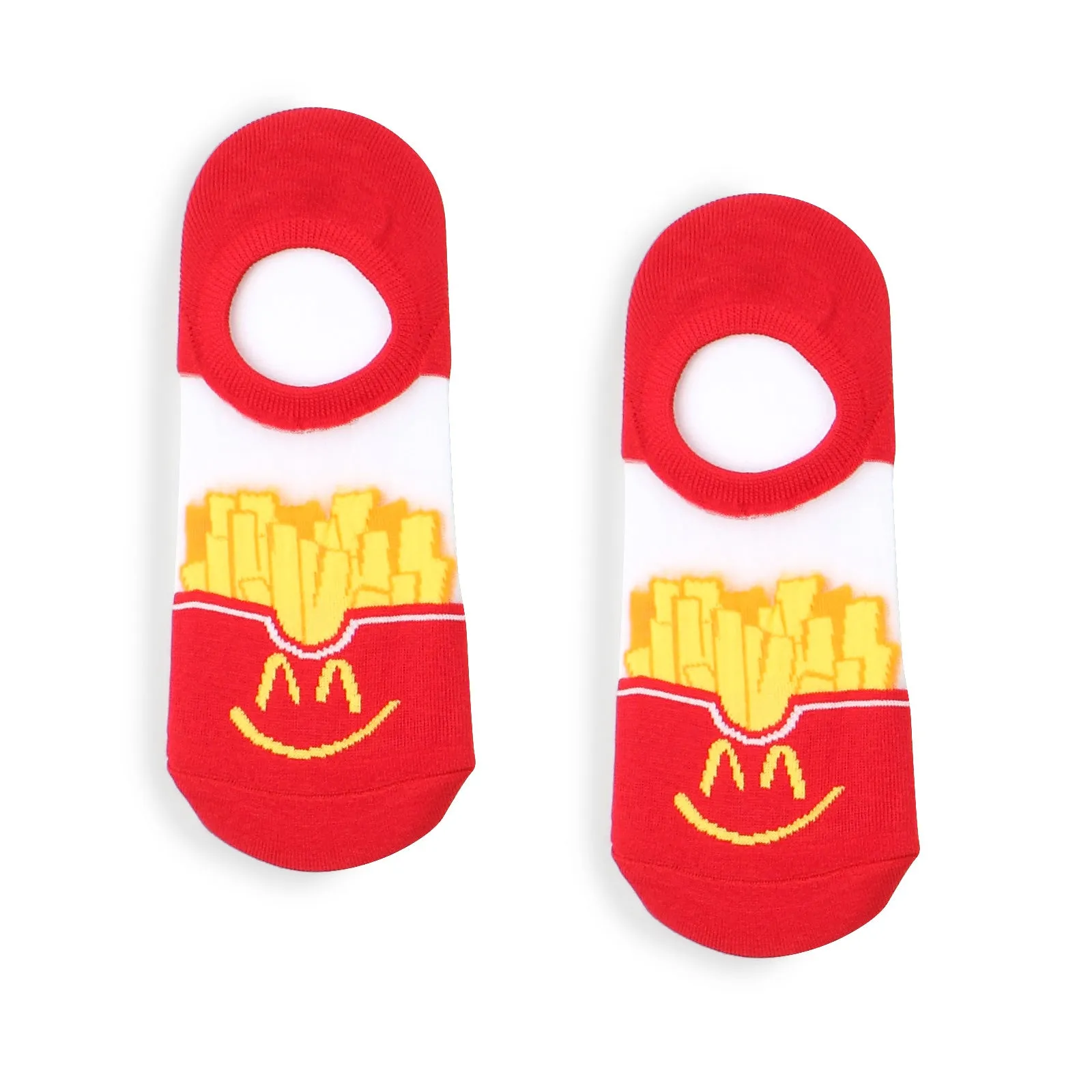 Funny midnight snack printing see through women loafer socks IH14