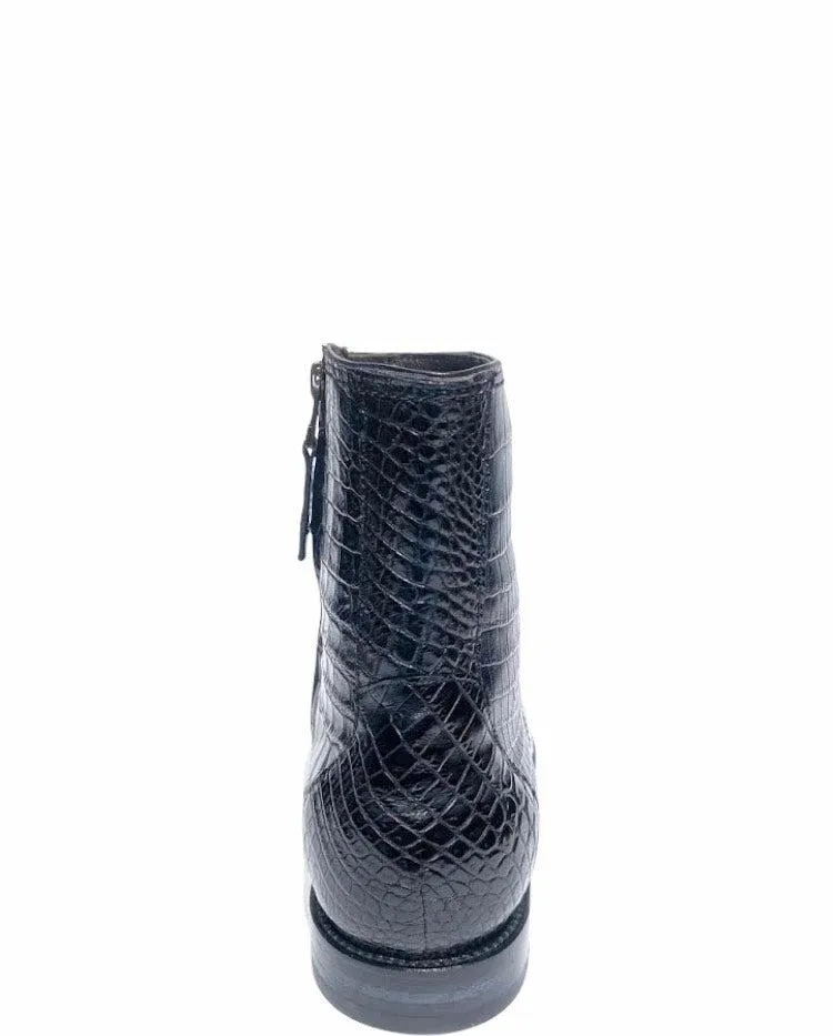 G09NPNP - Cuadra black dress casual Nile crocodile ankle boots for men