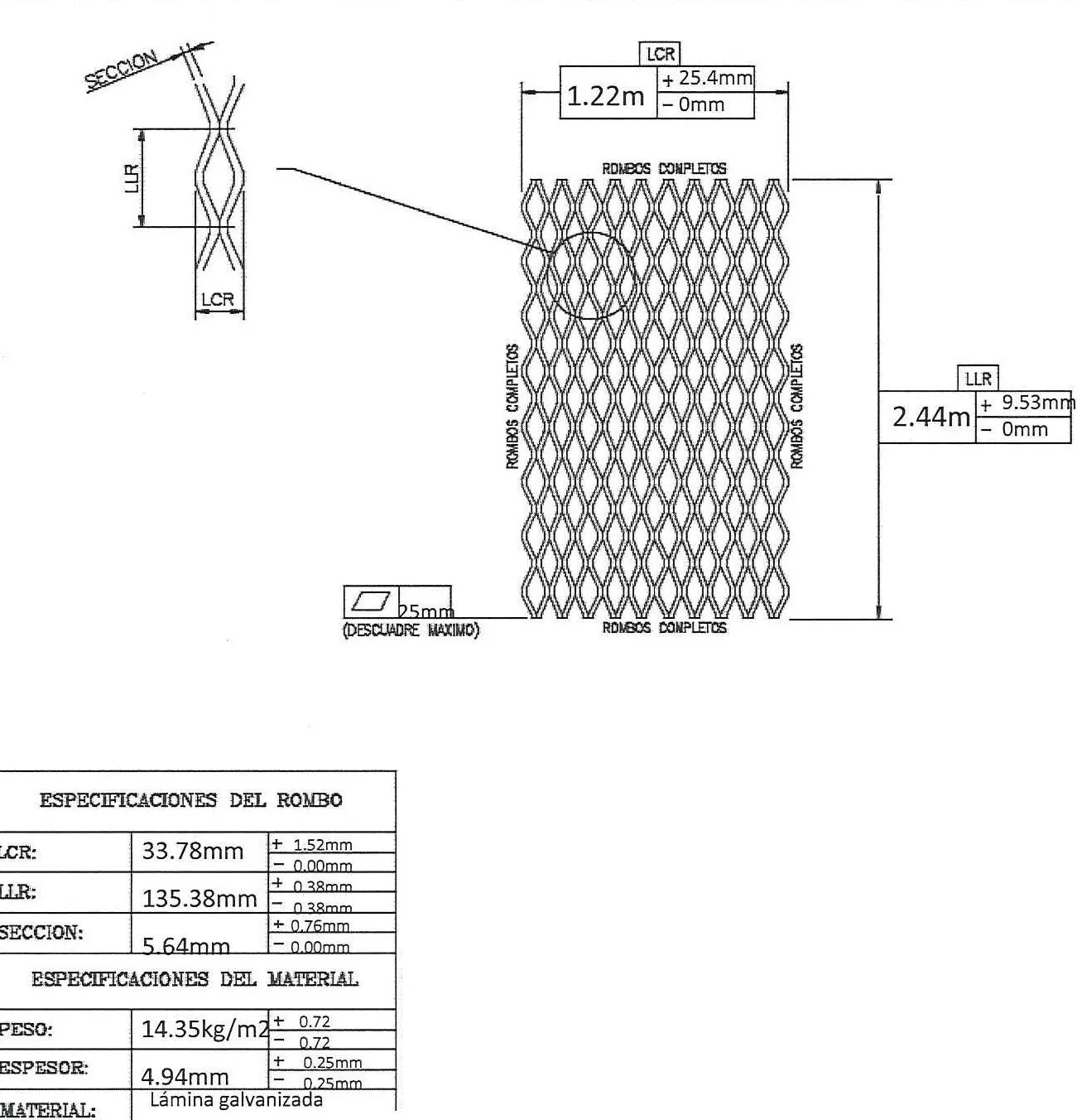 Galvanized Steel Expanded Grating 121936