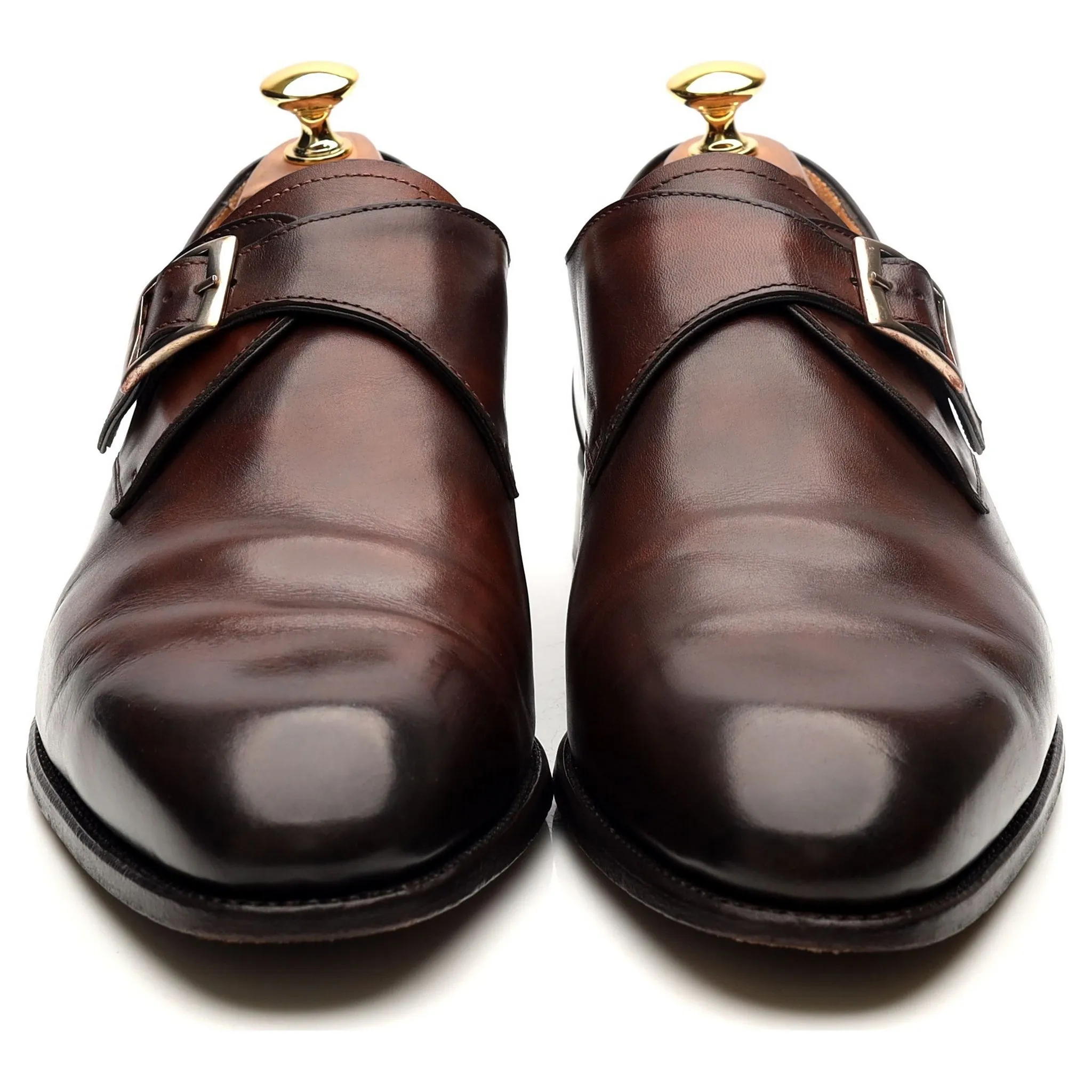 'Gareth' Brown Leather Monk Strap UK 9.5 E