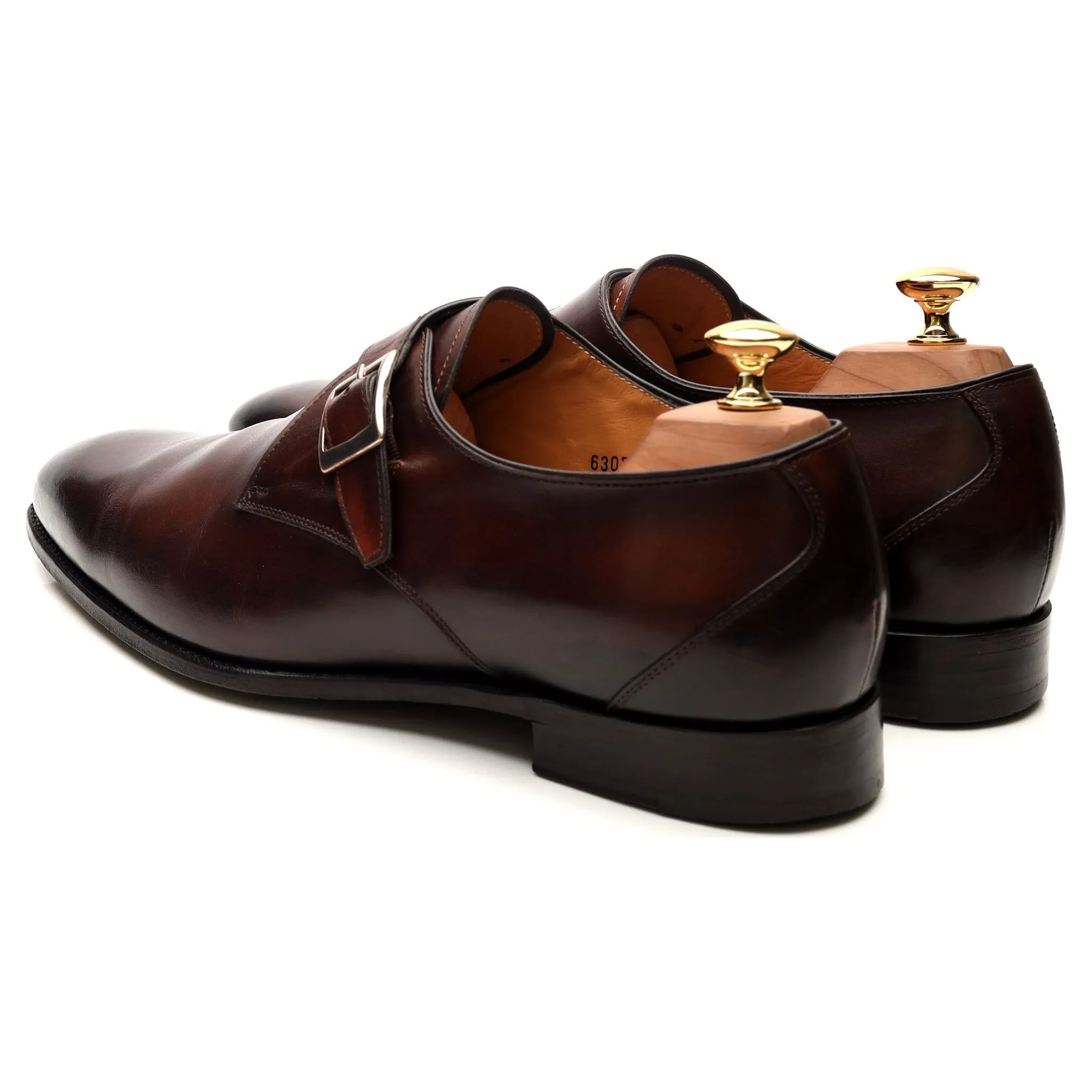 'Gareth' Brown Leather Monk Strap UK 9.5 E