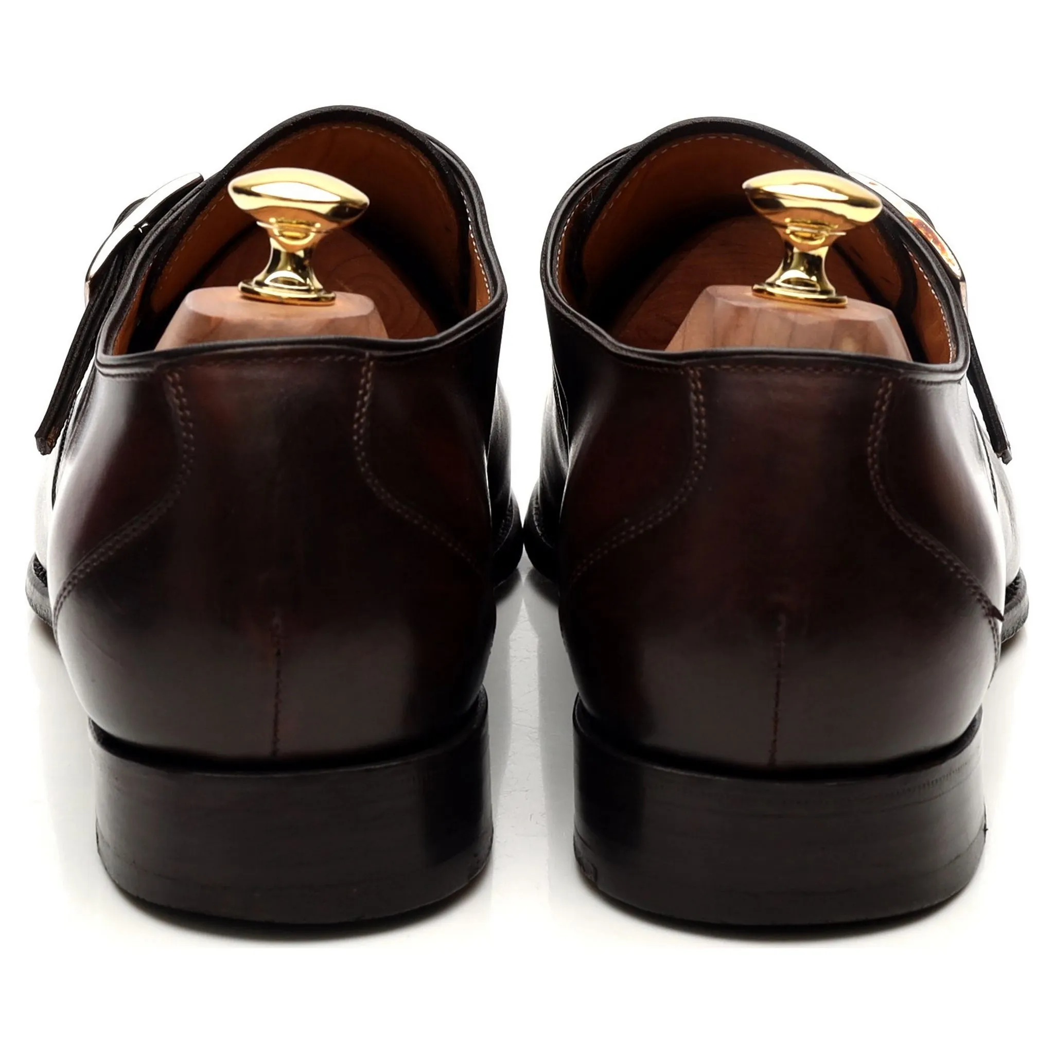 'Gareth' Brown Leather Monk Strap UK 9.5 E