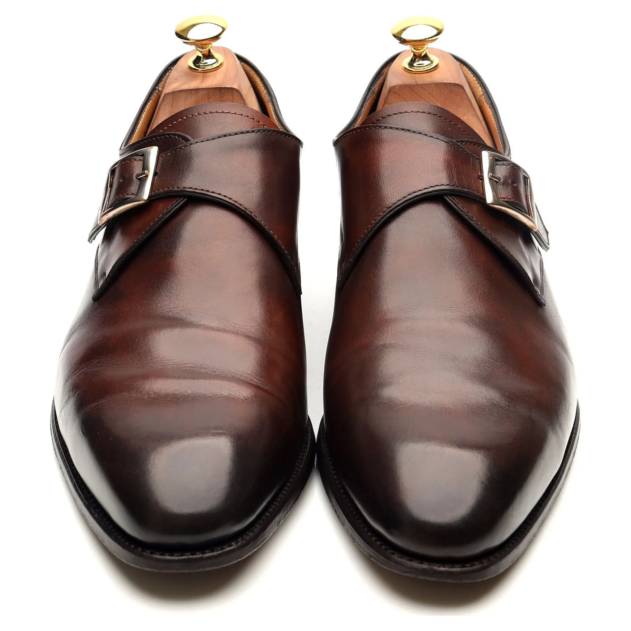 'Gareth' Brown Leather Monk Strap UK 9.5 E