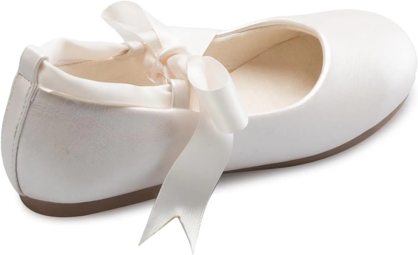 Girls Adorable Ballerina Mary Jane Flats Ribbon Tie Shoes
