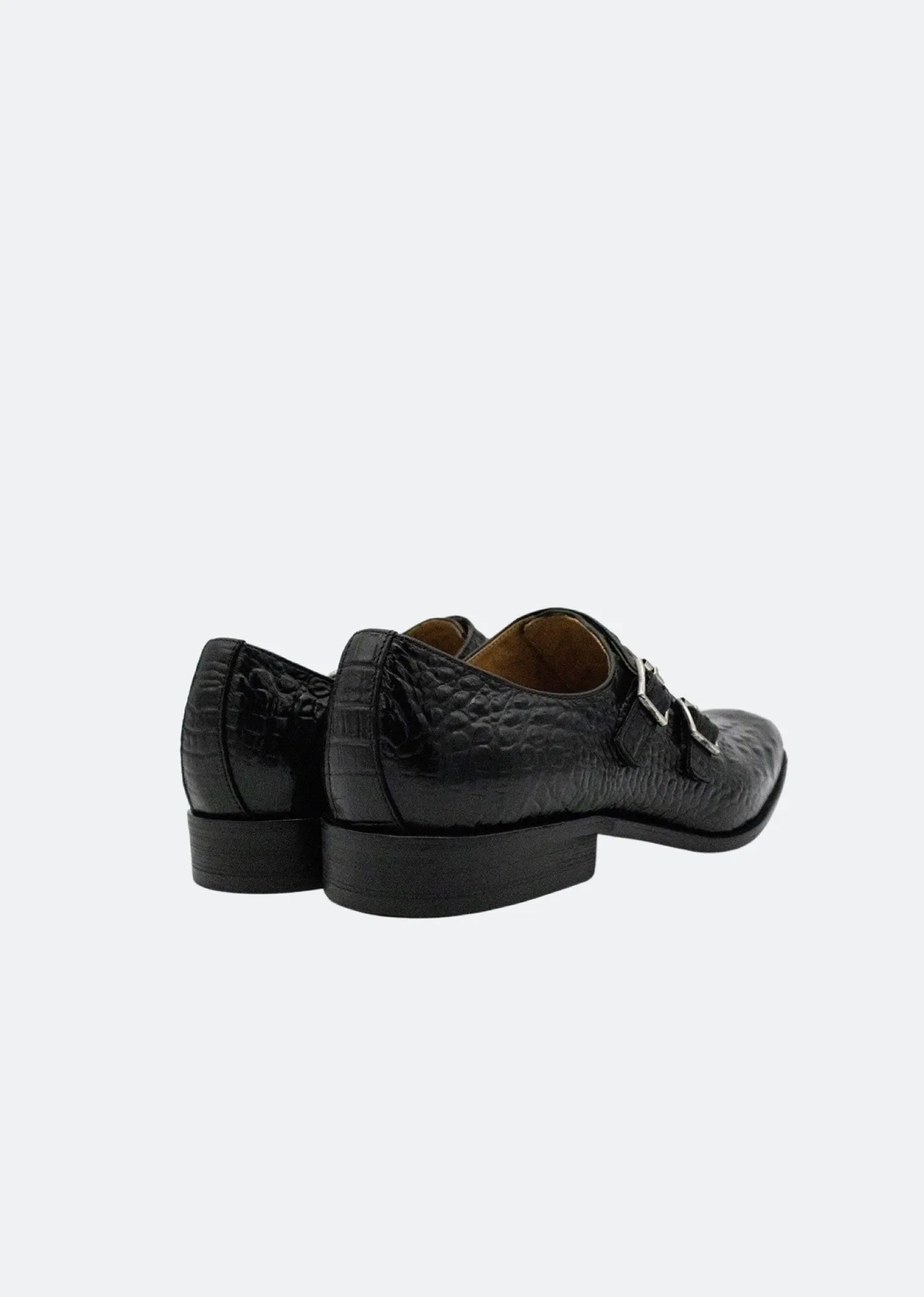 GJones Croc Double Monkstraps