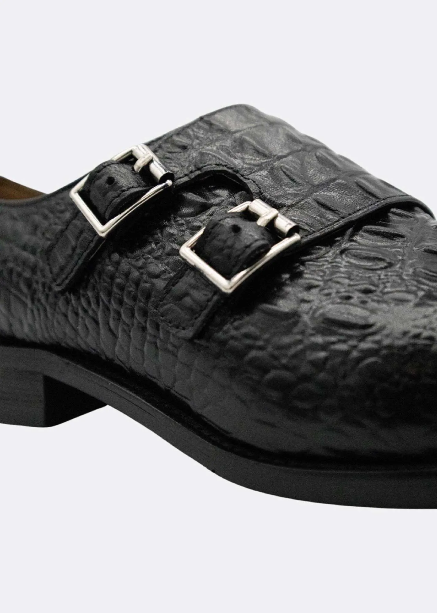 GJones Croc Double Monkstraps