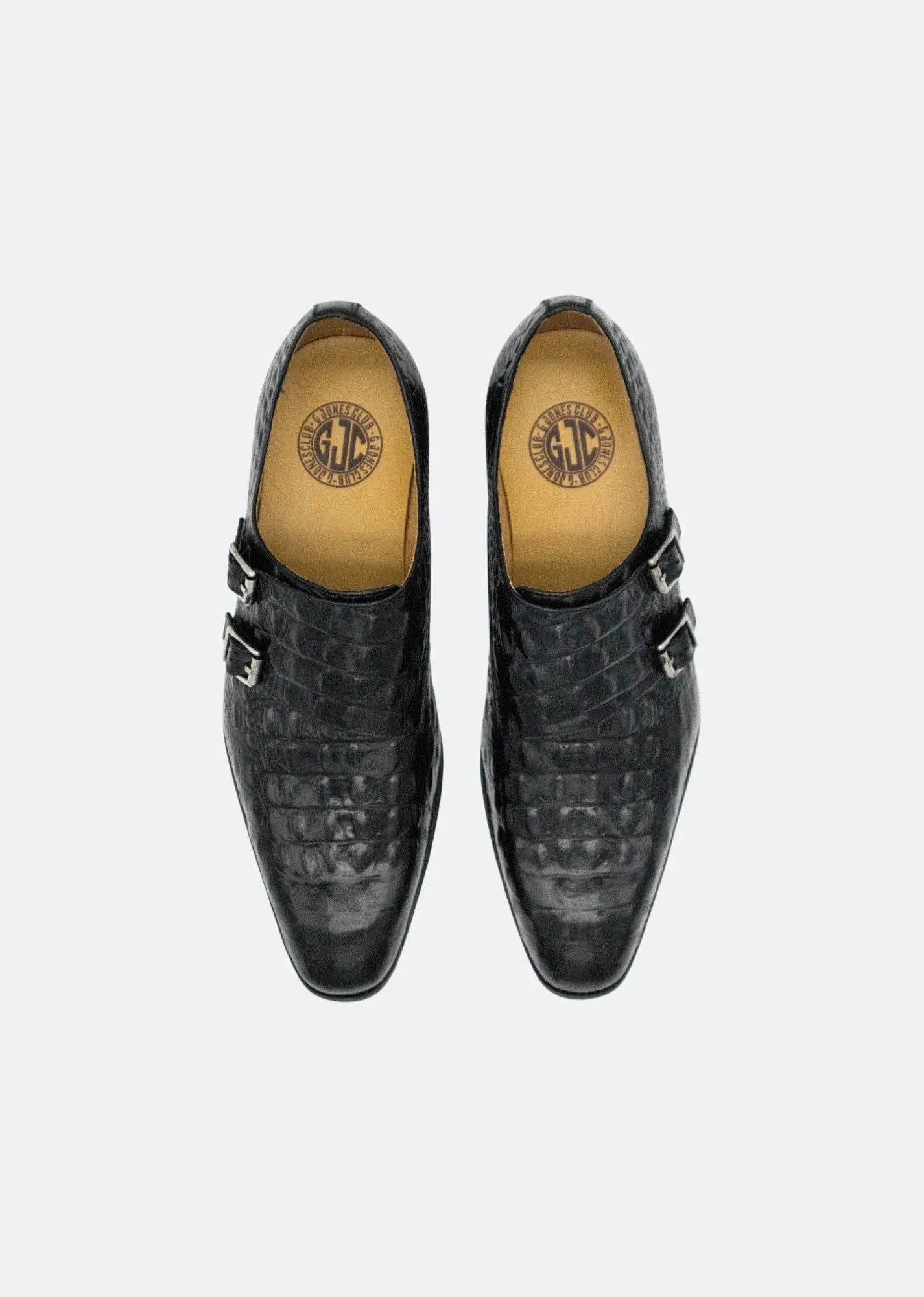 GJones Croc Double Monkstraps