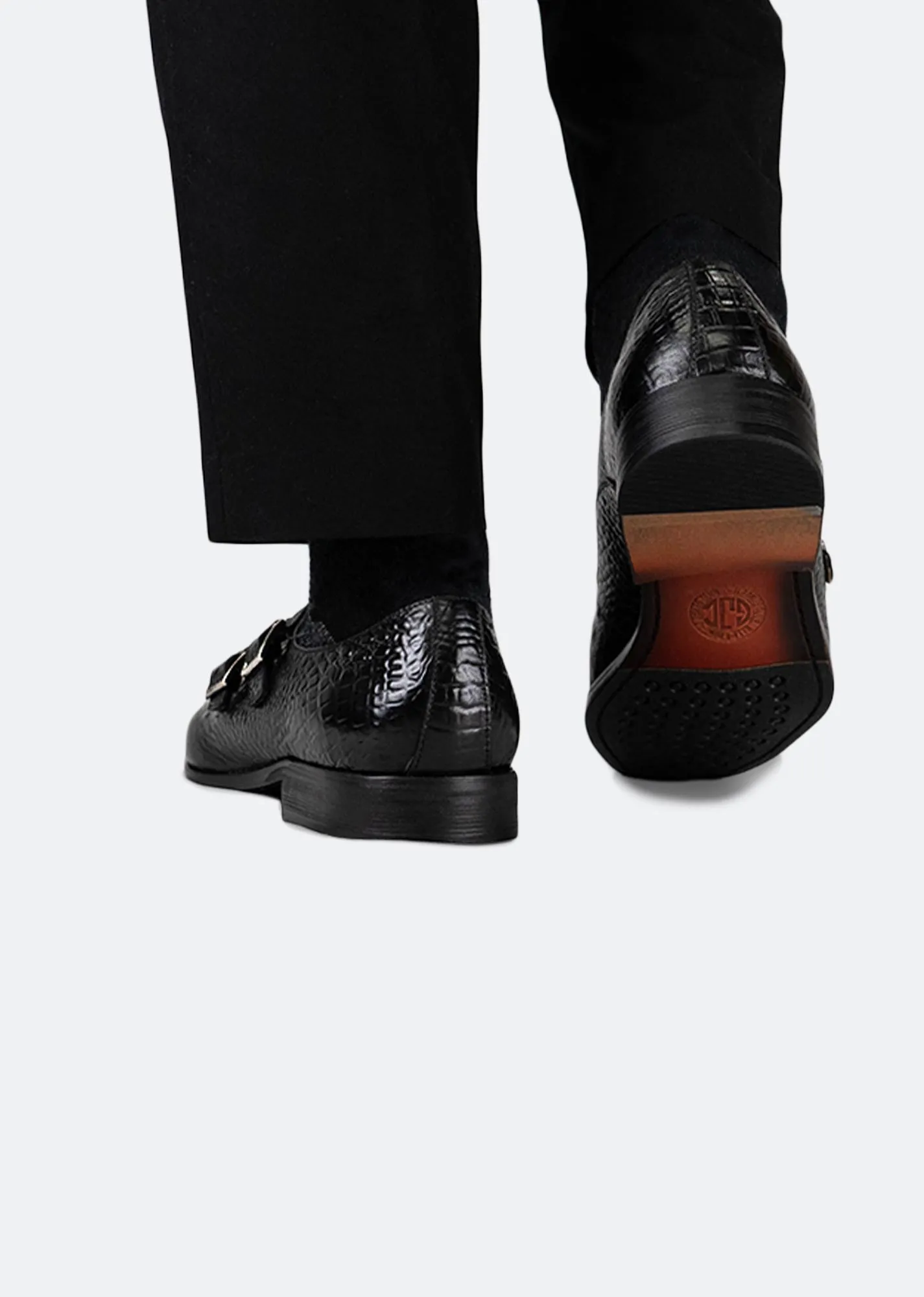 GJones Croc Double Monkstraps