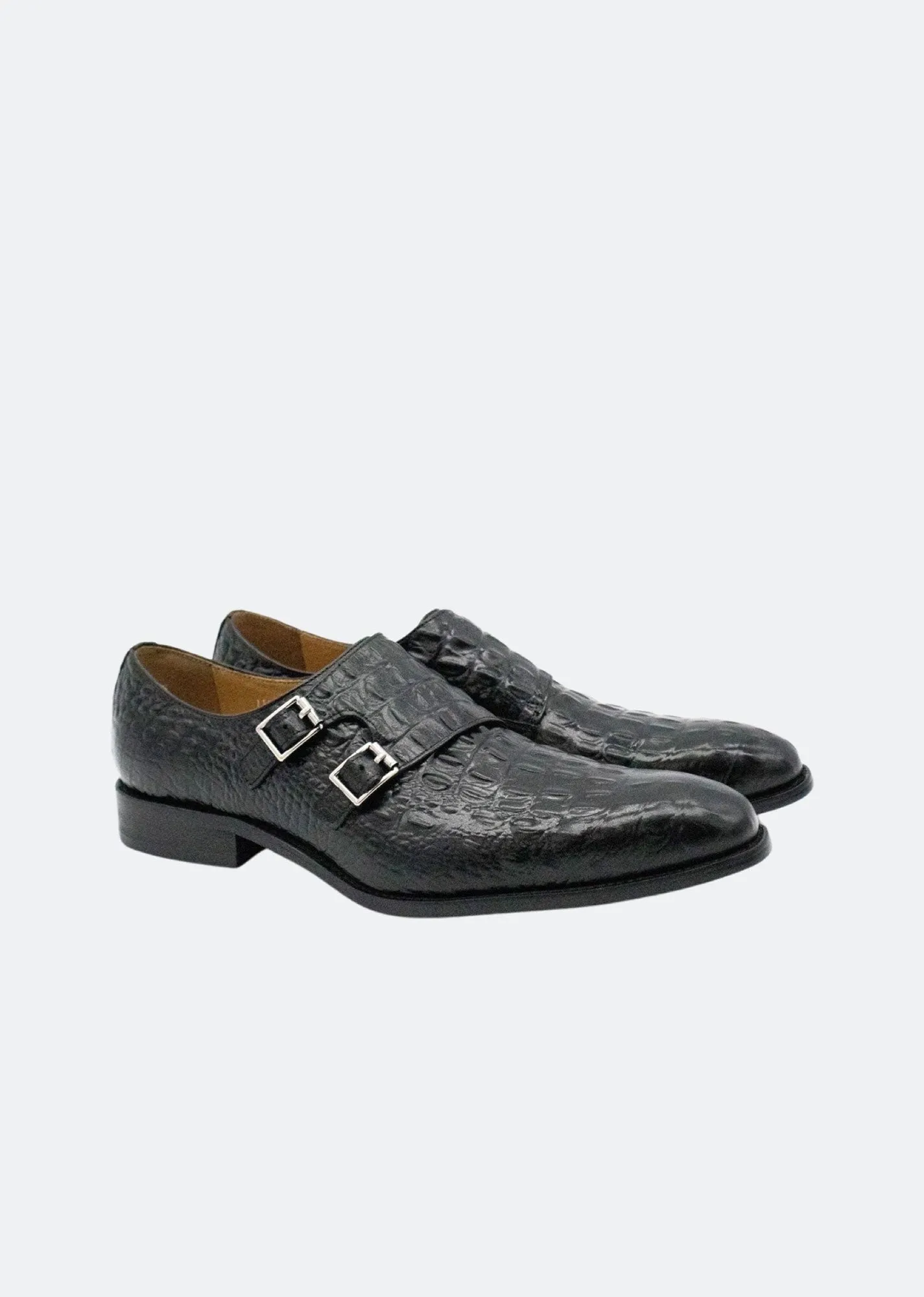 GJones Croc Double Monkstraps
