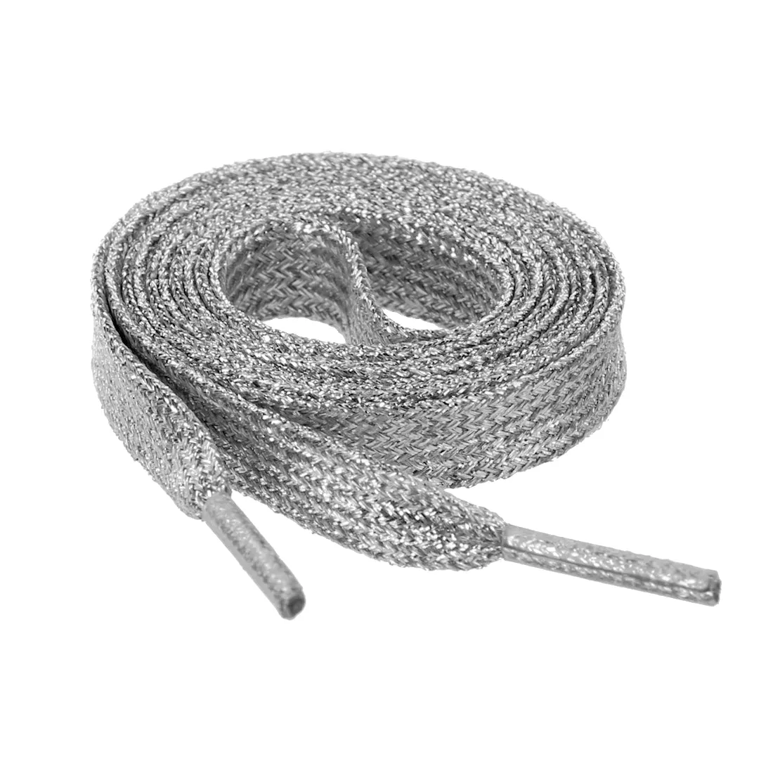 Glitter Metallic Shiny Flat Sneakers Shoelace Strings