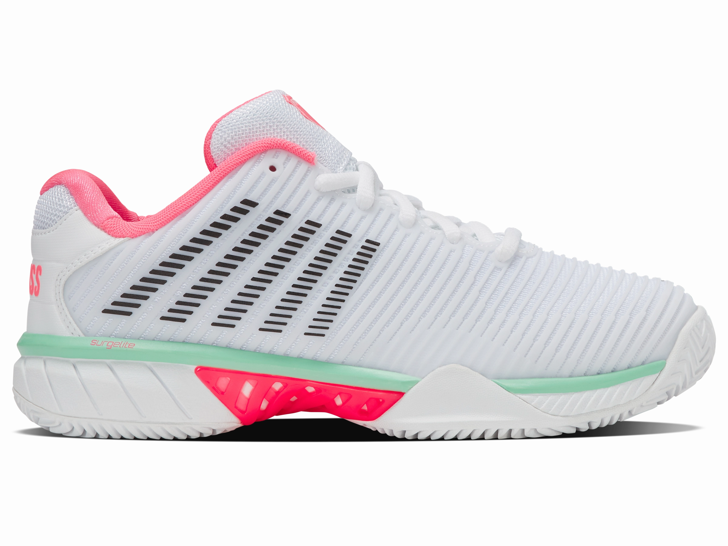 96614-178-M | HYPERCOURT EXPRESS 2 CLAY | WHITE/NEON PASTEL PINK/BLACK Sustainable Vegan Material Reinforced toe cap