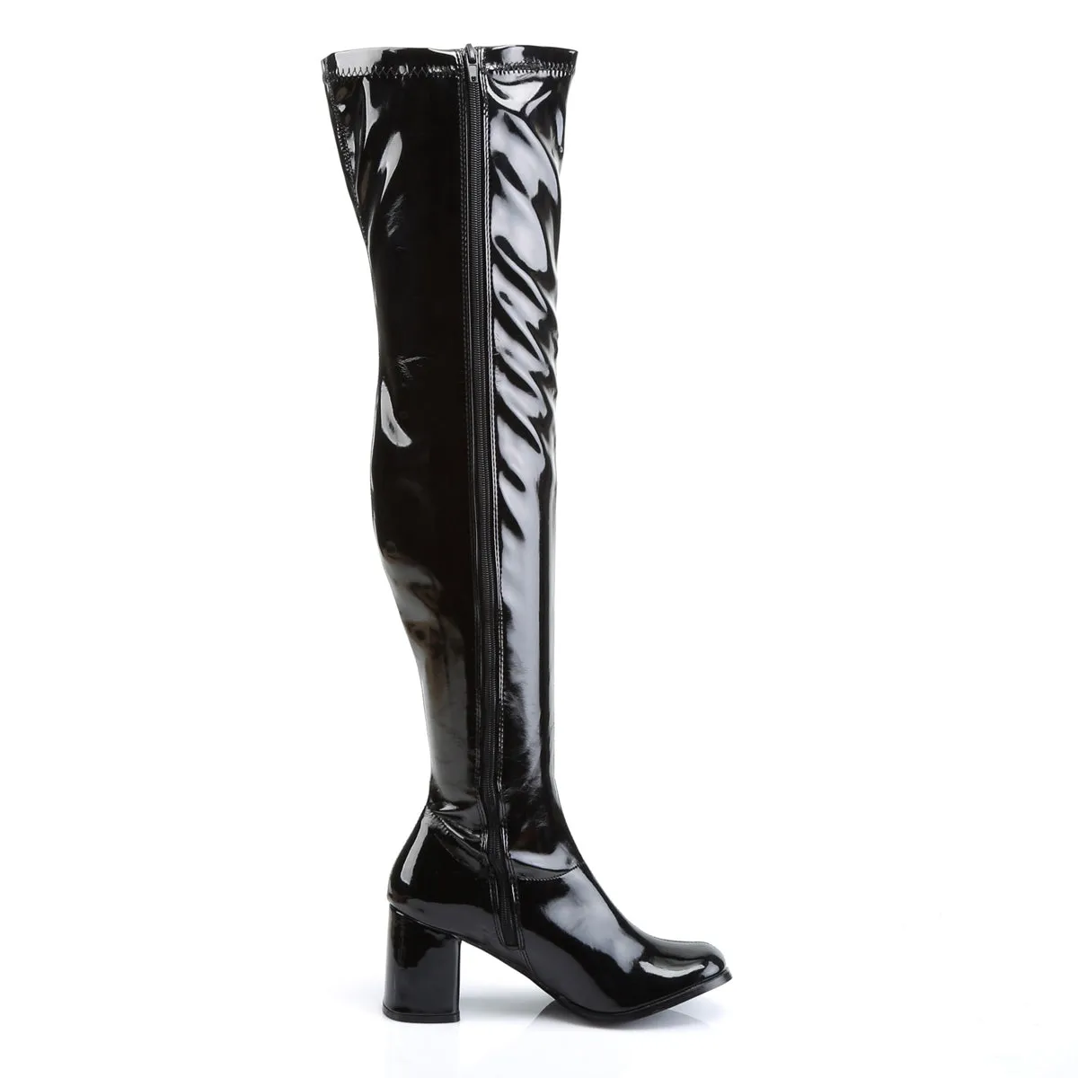 GOGO-3000 Funtasma Black Patent Fancy Dress Women's Boots (Fantasy Footwear)