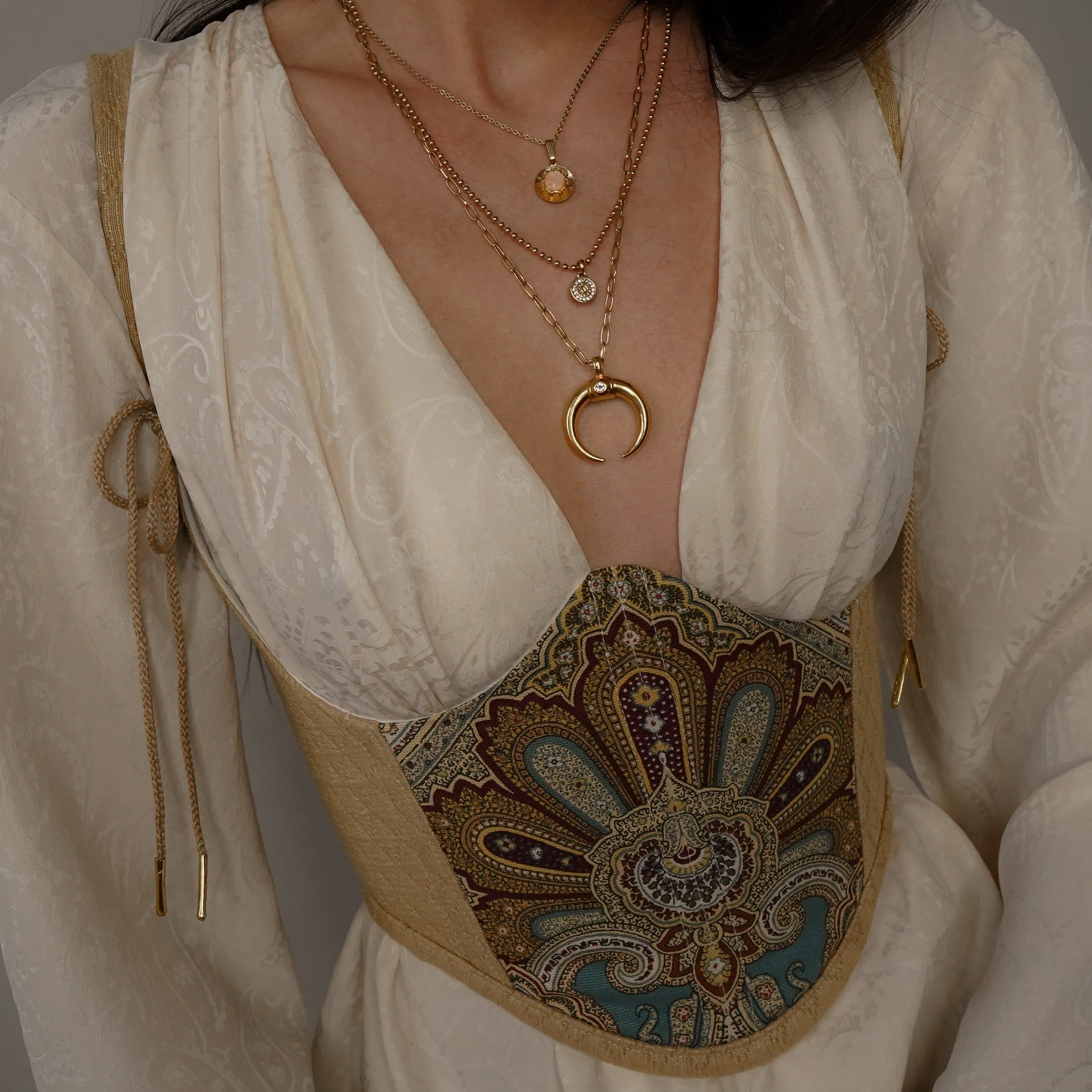 Golden Paisley Underbust Corset