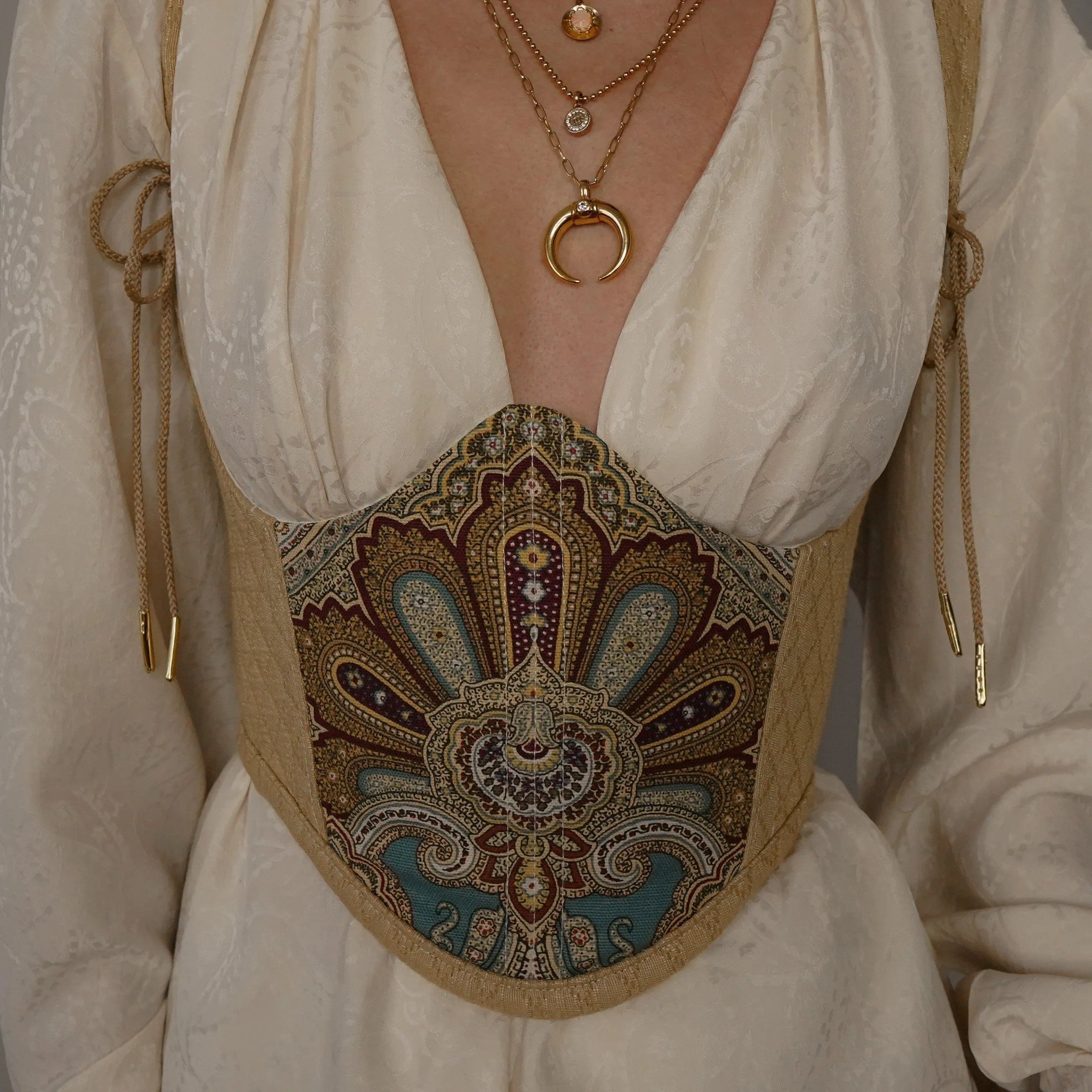 Golden Paisley Underbust Corset