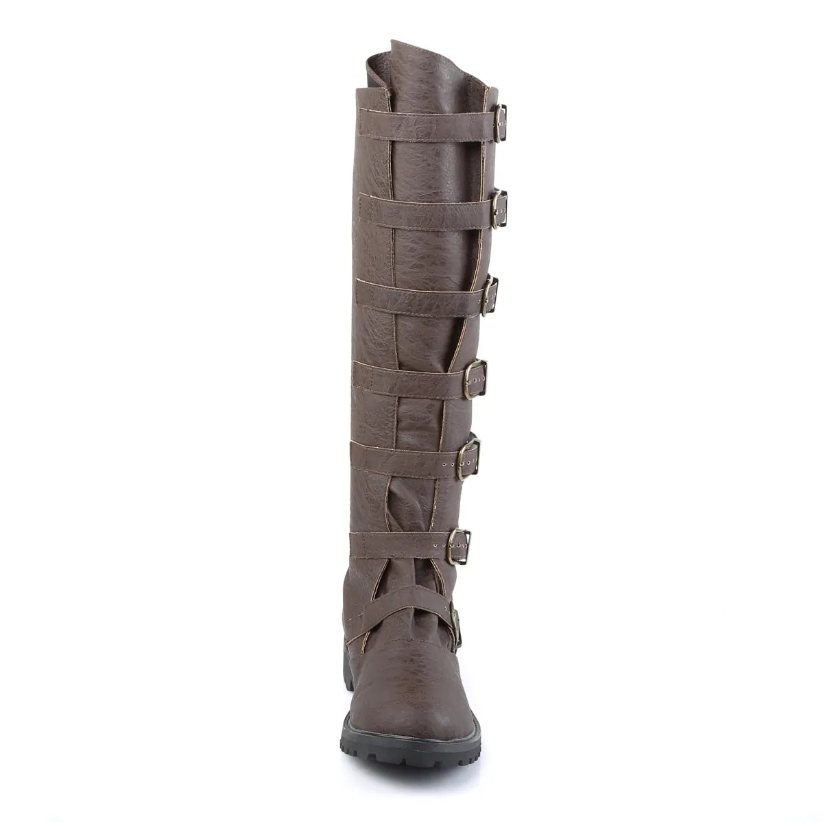 GOTHAM-110 Funtasma Brown Distressed Pu Men's Boots