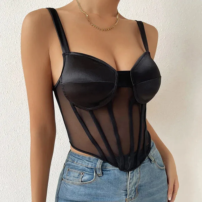 Gothic Allure Satin Underbust Corset Top