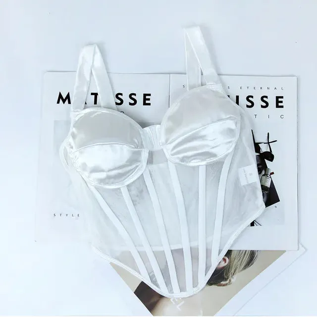 Gothic Allure Satin Underbust Corset Top