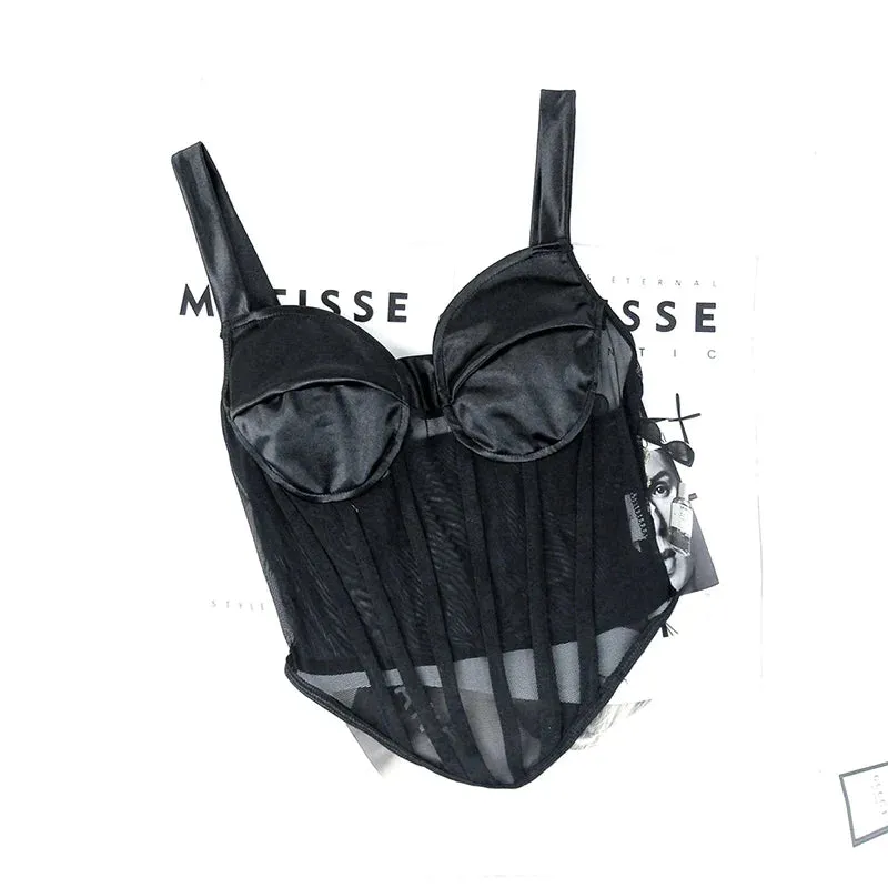 Gothic Allure Satin Underbust Corset Top