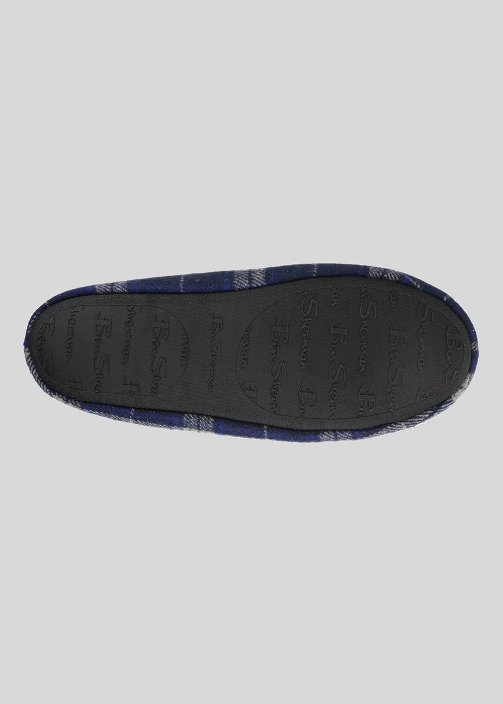 Gritti Palace Men's Check Moccasin Slipper - Navy