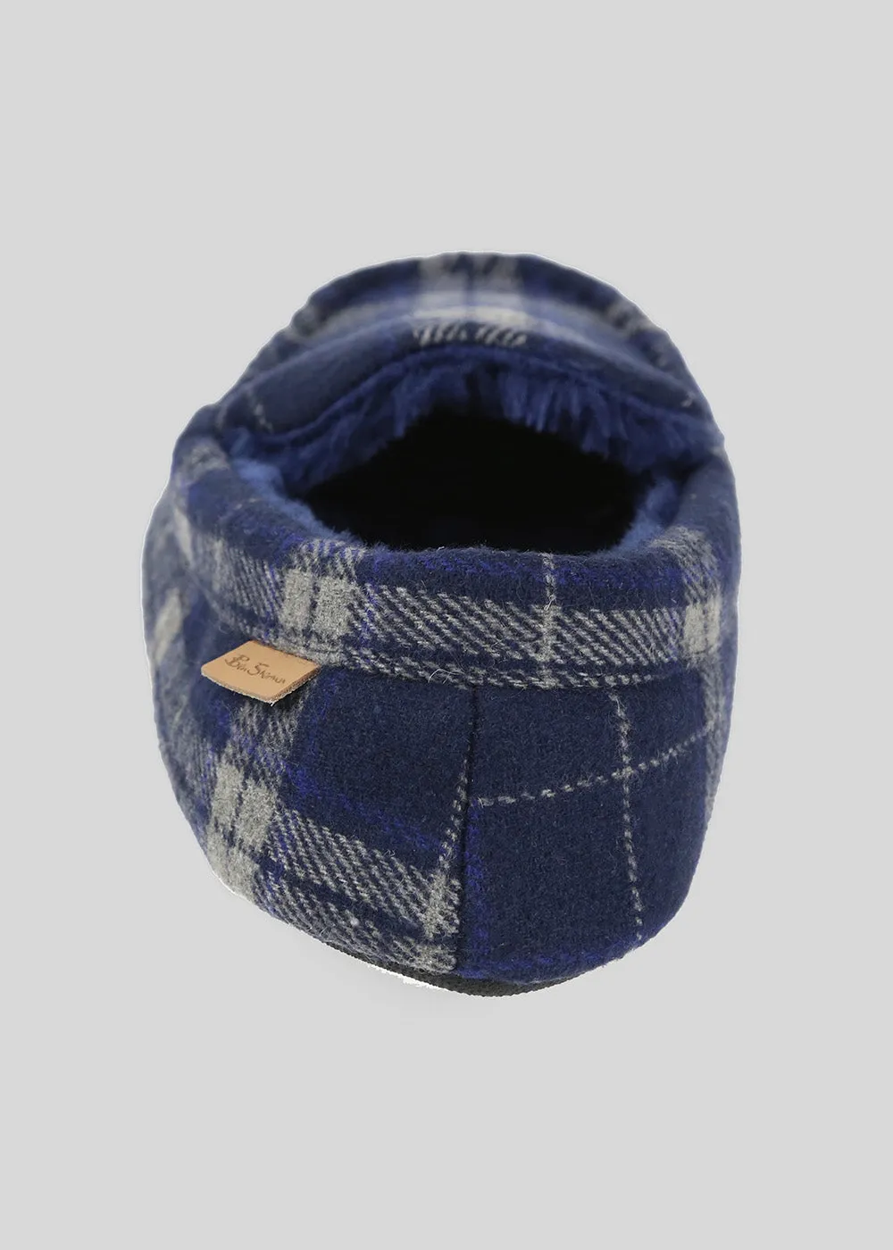 Gritti Palace Men's Check Moccasin Slipper - Navy