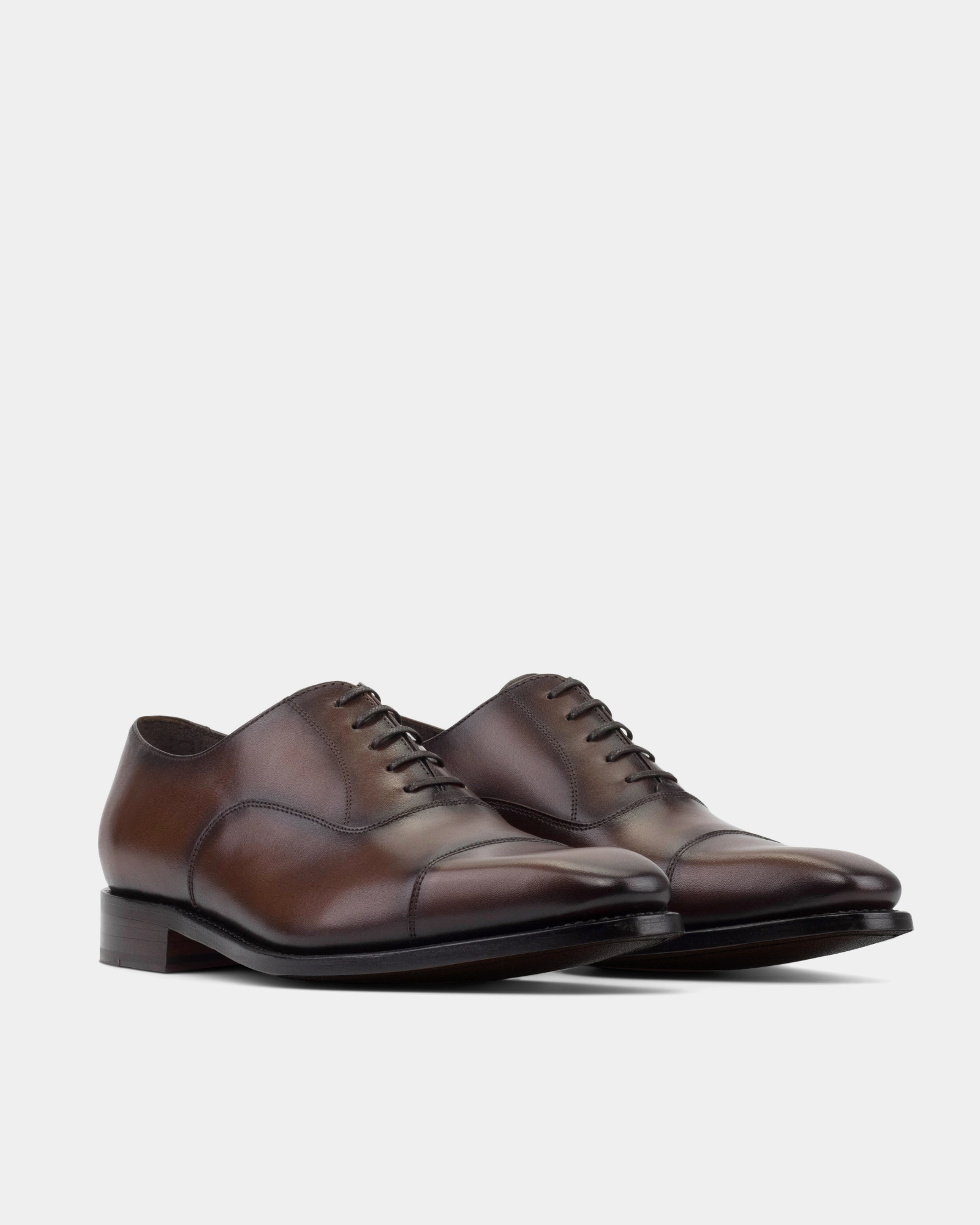 Custom Work Foot alignment Ashford Brown Cap Toe Oxford with Half-Rubber Soles - 722