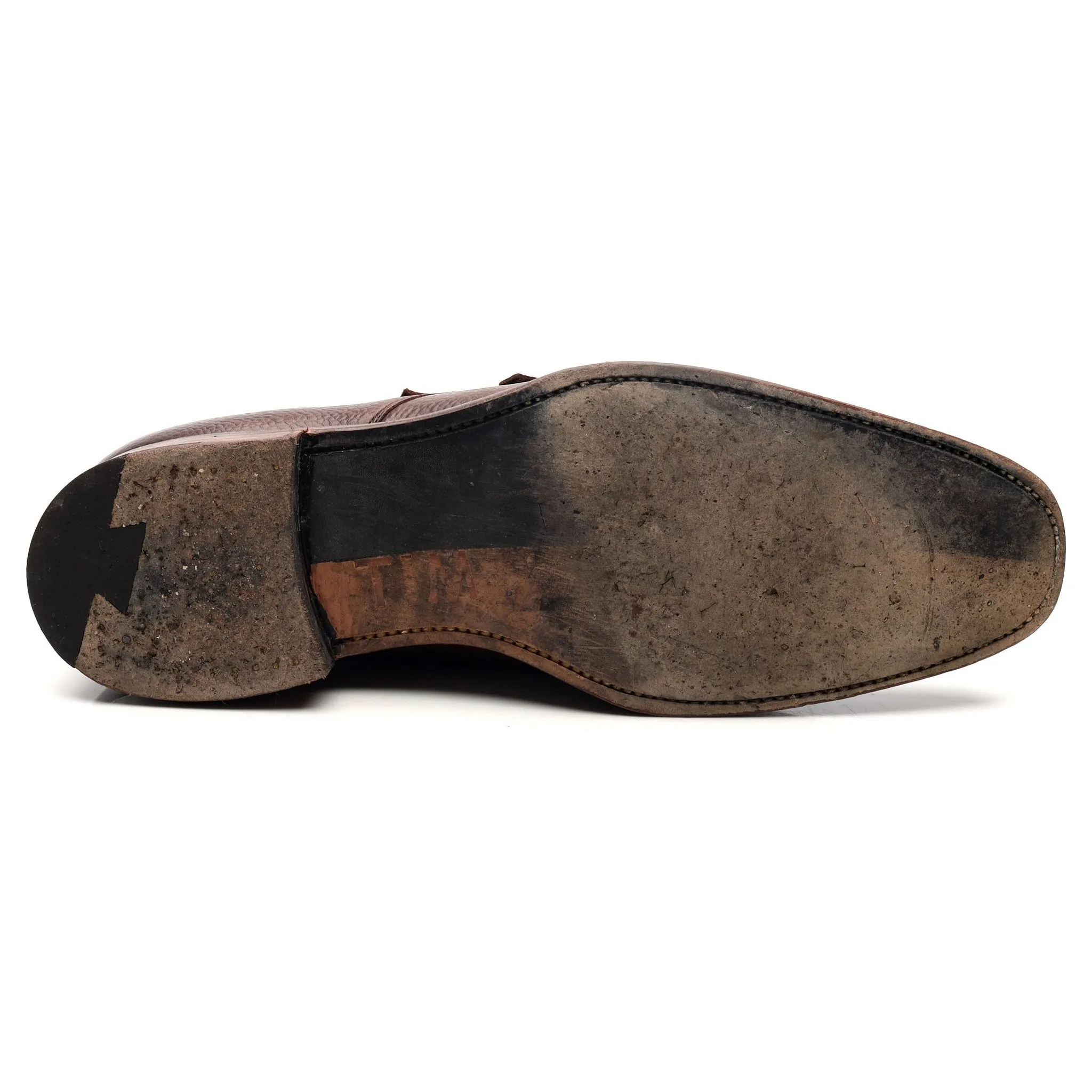 'Groundhog Blues' Dark Brown Leather Triple Monk Strap UK 8.5 F