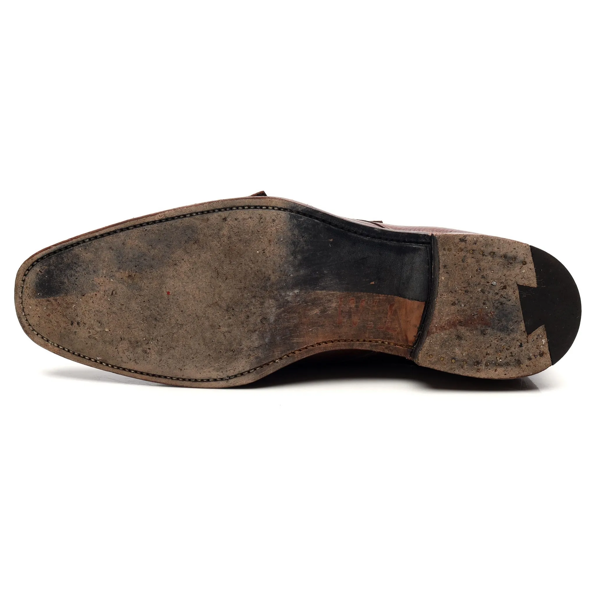 'Groundhog Blues' Dark Brown Leather Triple Monk Strap UK 8.5 F