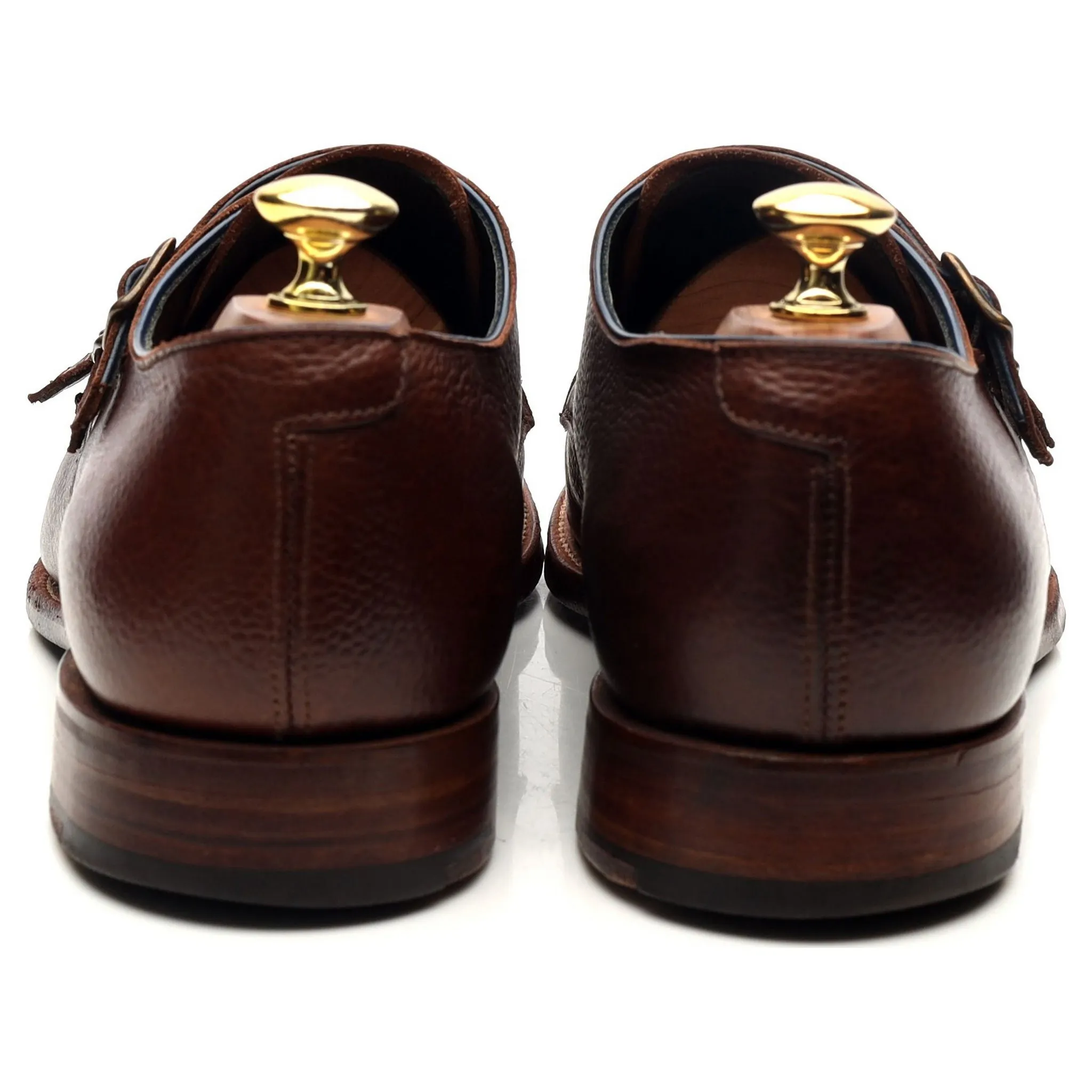 'Groundhog Blues' Dark Brown Leather Triple Monk Strap UK 8.5 F