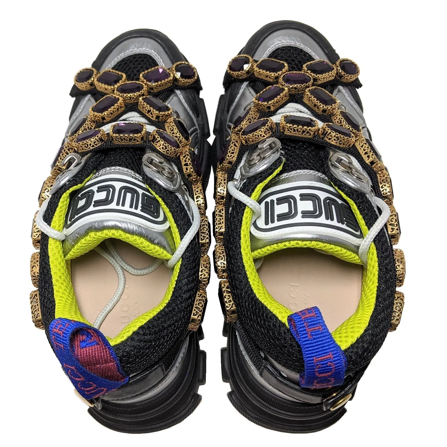 Gucci Flashtrek Chunky Sneakers with Removable Crystals 36