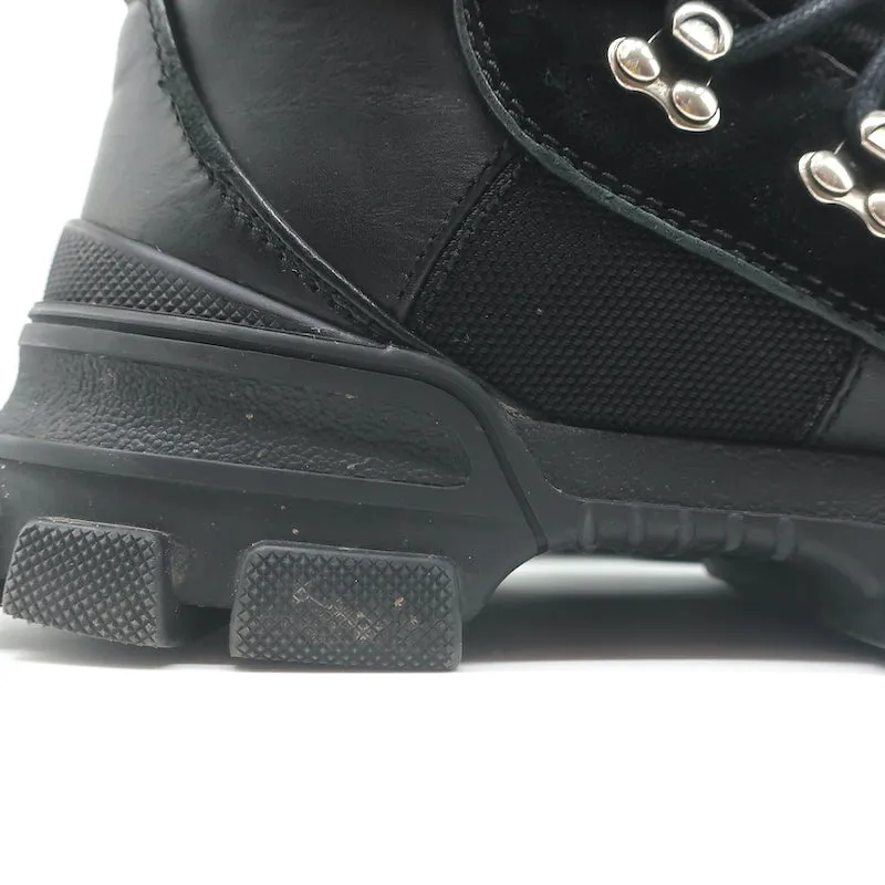 Gucci Flashtrek Hiking Boots Black Suede & Leather Size 38