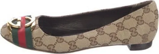 GUCCI GG SUPREME CANVAS BALLET FLATS