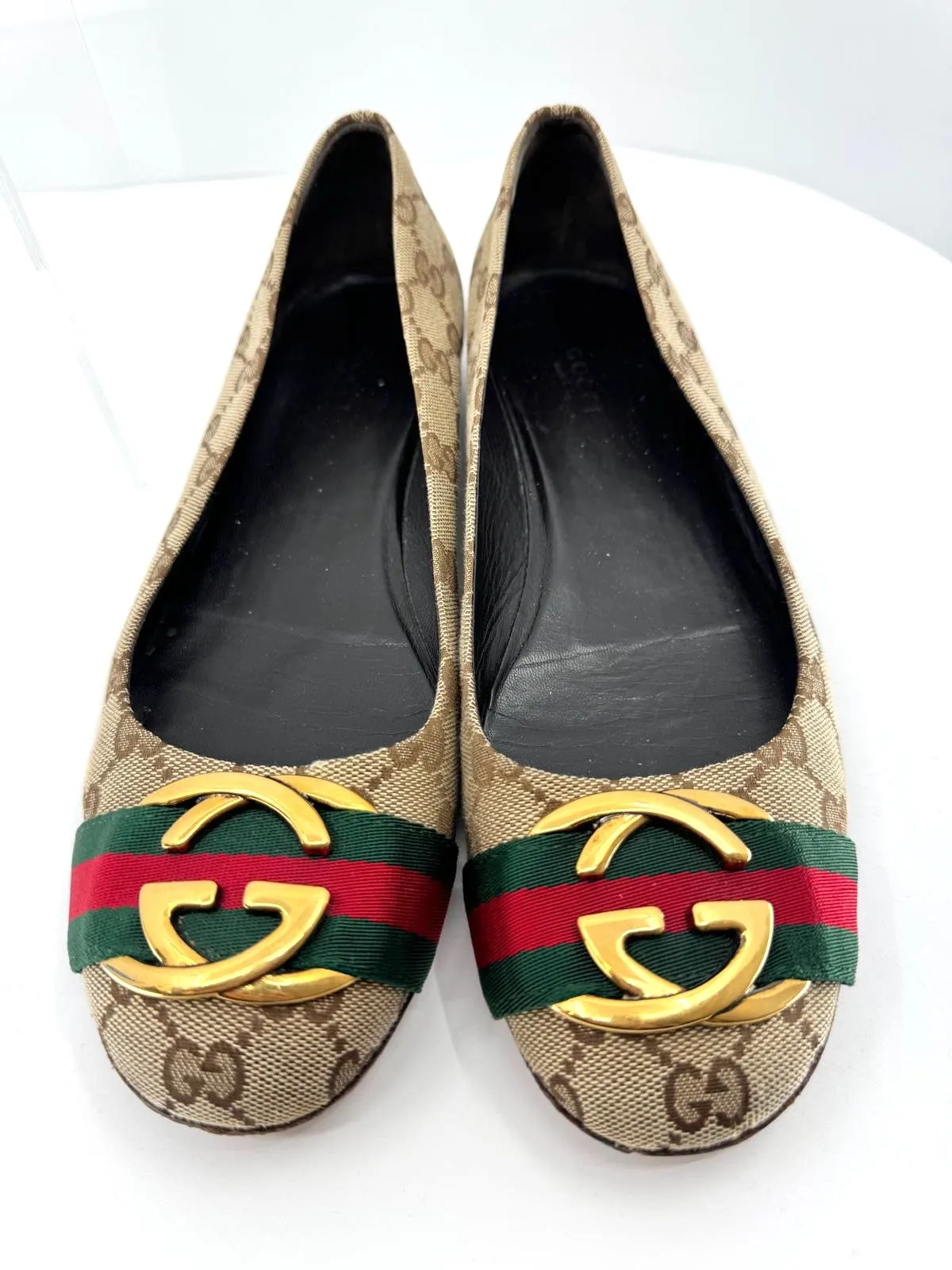 GUCCI GG SUPREME CANVAS BALLET FLATS