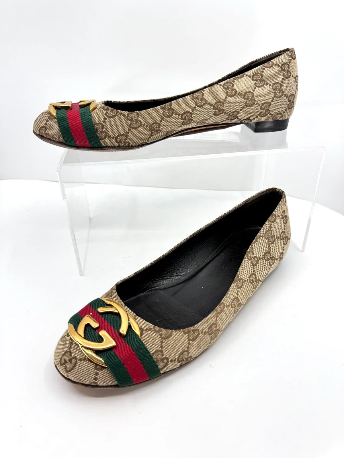 GUCCI GG SUPREME CANVAS BALLET FLATS