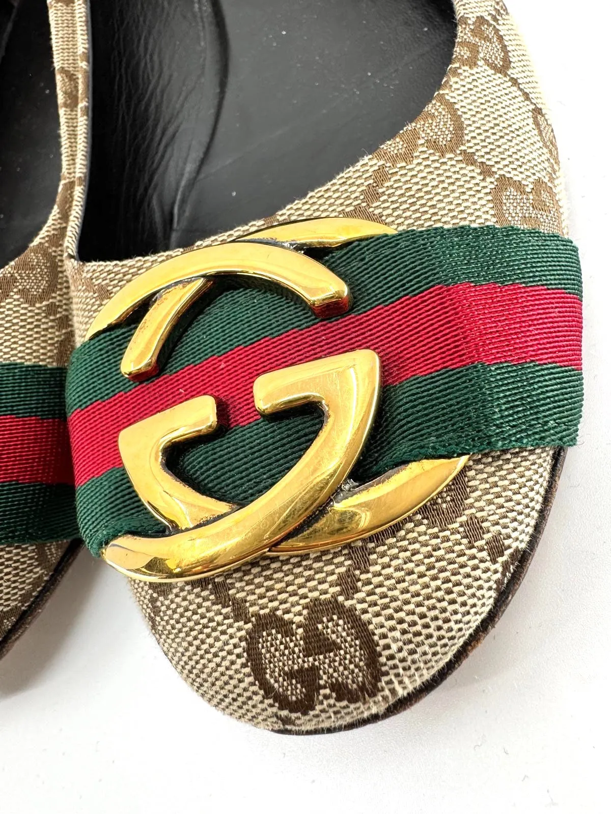 GUCCI GG SUPREME CANVAS BALLET FLATS