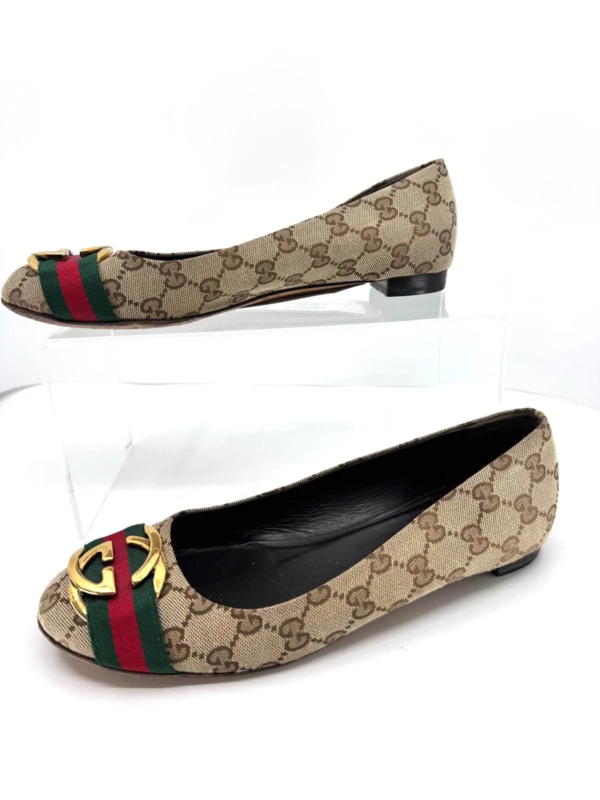 GUCCI GG SUPREME CANVAS BALLET FLATS