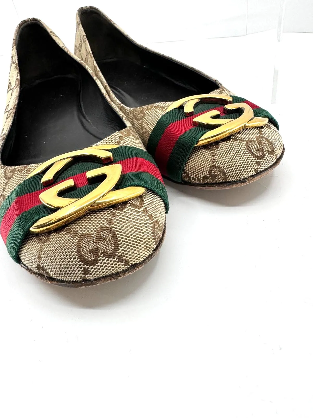 GUCCI GG SUPREME CANVAS BALLET FLATS
