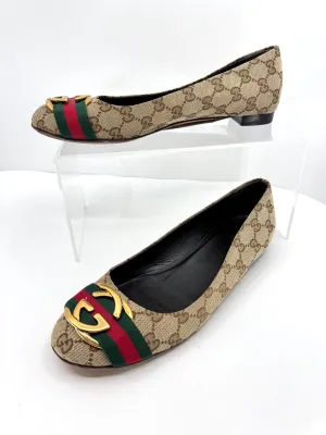 GUCCI GG SUPREME CANVAS BALLET FLATS