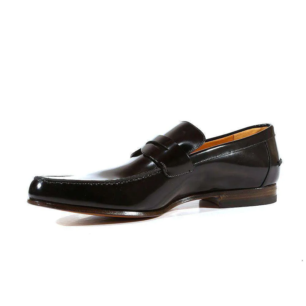 Gucci Men's Designer Shoes Black Leather Loafers with Logo Style 181797 (GGM1507)