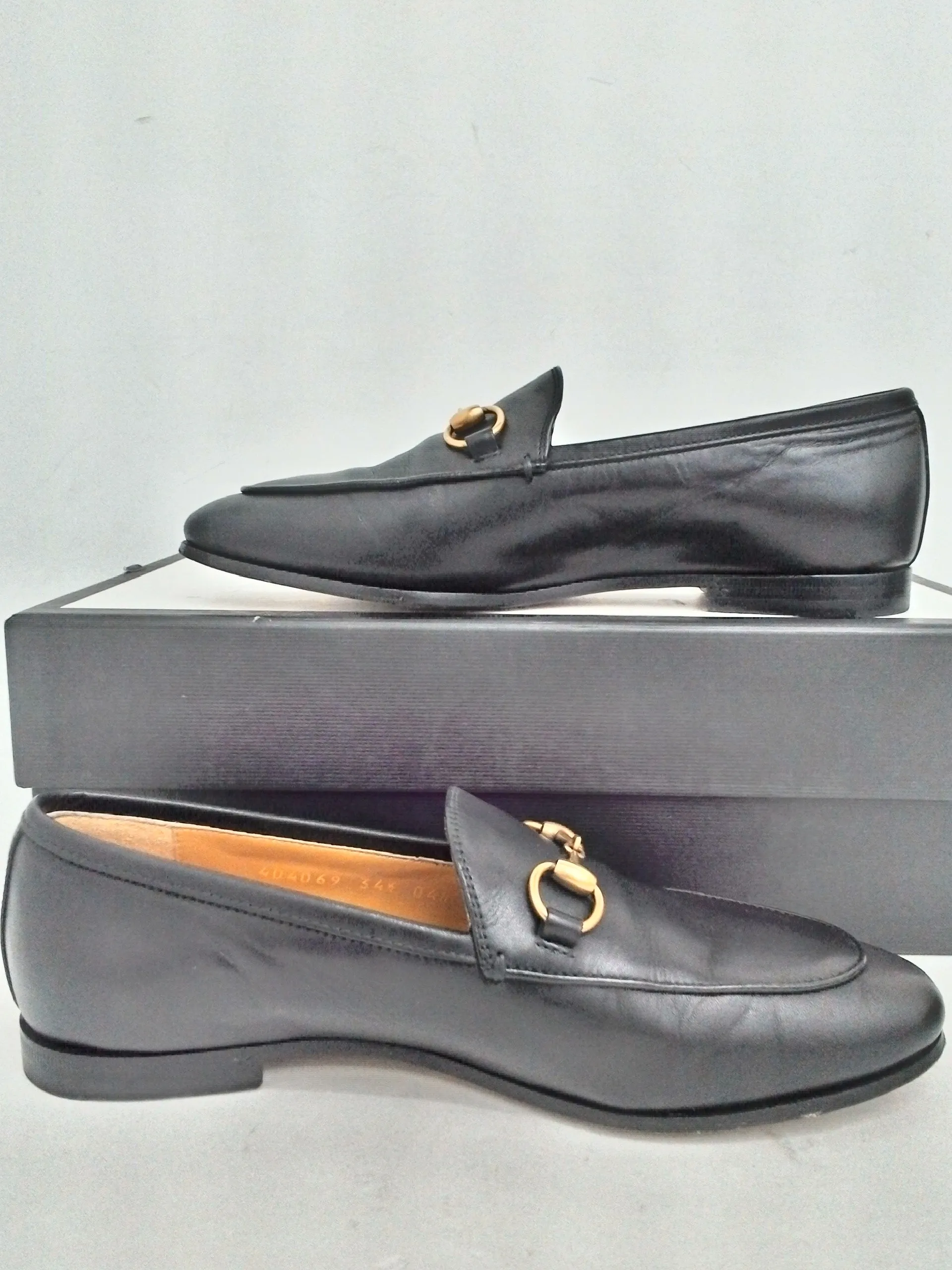 Gucci Women's Betis Glamour Black Flats Size 34.5