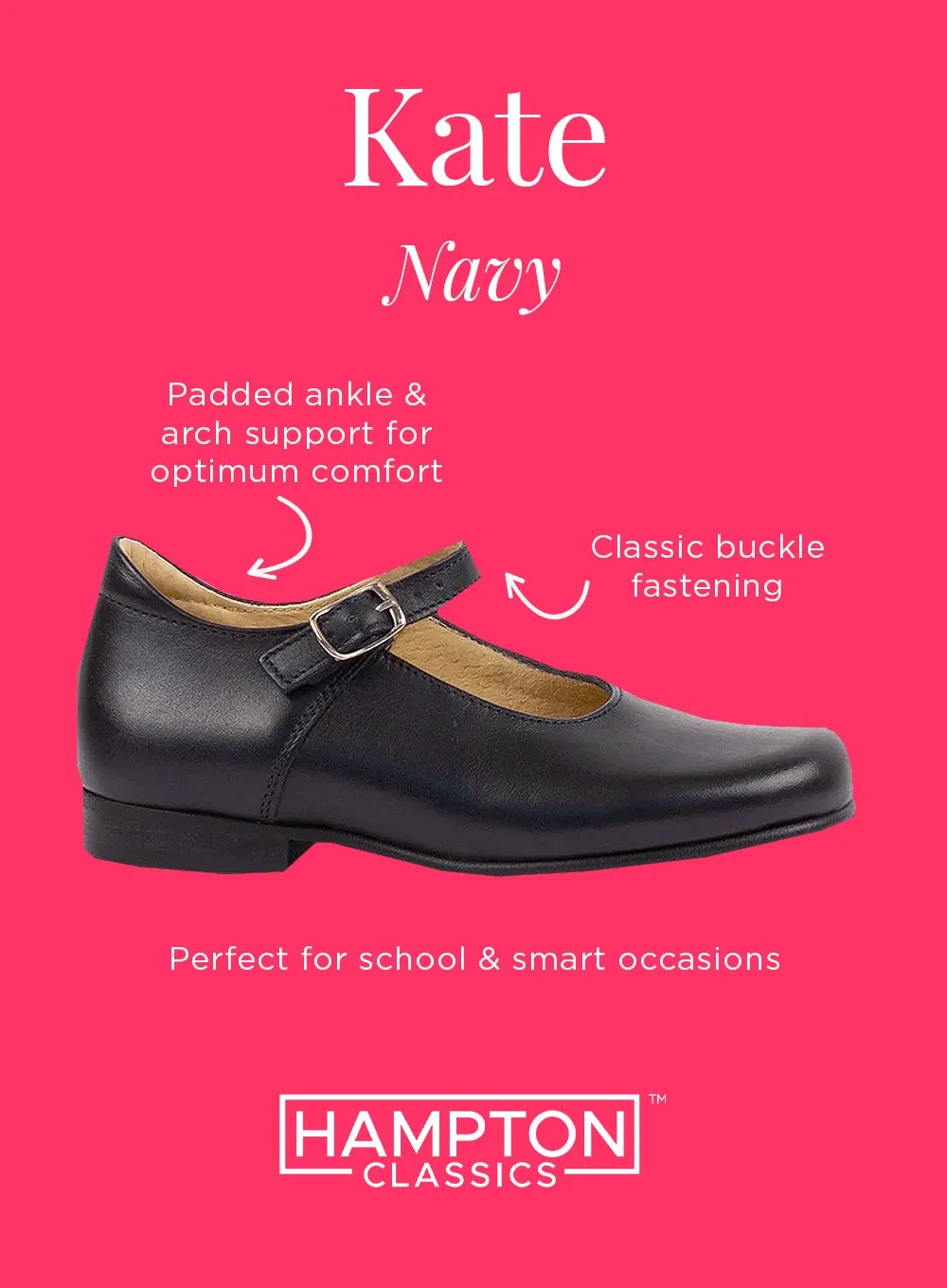 Hampton Classics Kate School Shoes in Navy